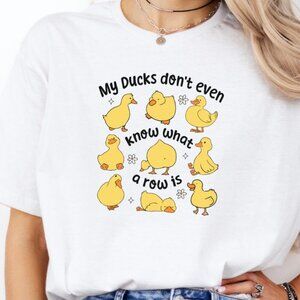 Ducks Not In A Row Softstyle Short Sleeve Shirt - White Color - Various Sizes